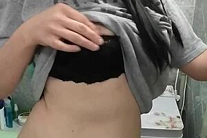 Big juicy booty in bathroom homemade