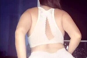 Hot Latina MILF dances in lingerie