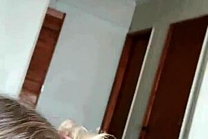 hey, watch this milf get cum spit on her tits 😏