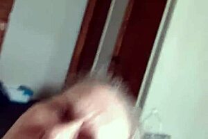 hey, watch this milf get cum spit on her tits 😏