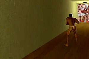 Jättiläinen futanari ja rintava MILF-täti leikkivät kinkisesti hotelli-huoneessa