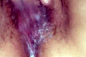 amateur milf rubs her huge wet clit on big creamy pussy for intense orgasm!