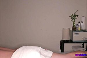 Double milf massage with oiled tits and handjobs