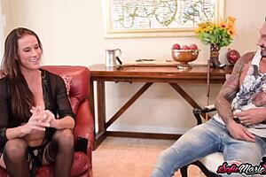 Mischievous milf sofie marie cuckolds husband with stranger in big cock missionary blowjob old bent over monster cock pornstar tits