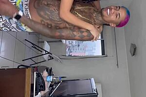 I cought my skinny freind in the shower and she begged for anal, I came inside