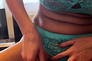 Wife porn submitted by wifebucket - my perfect blonde wife in blue lace lingerie riding and sucking my cock until it explodes