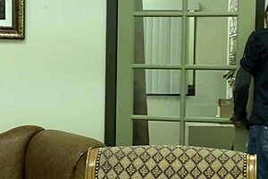 Latina stepmom Claudia Valentine charms her stepson during office hours. It's a spicy encounter!