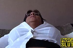 hey, check out busty milf amber fingering herself on the sofa