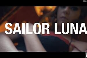 Girl girl, umm, sexy skirt chaser Sailor Luna gets busty Kayla Paige off!