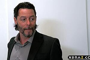 Cheating housewife titty fucks husband.