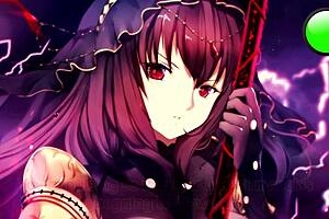 In this hentai joi, scathach trains your stamina with femdom edging in pov.