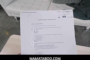 Mamataboo - Busty Brunette Stepmom Blowjobs Stepson