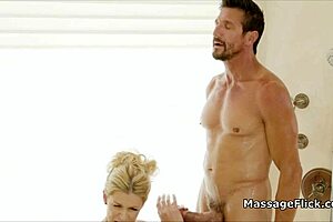 Oily Milf Masseuse Blows Clients Fat Cock In Shower Bathing Handjob Reality