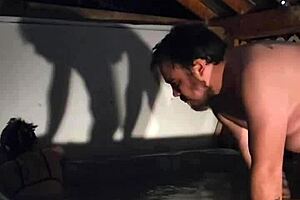 Lonely Wife Relaxing in the Hot Tub