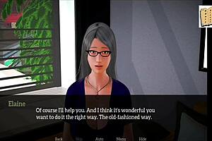 Mature woman plays game with big tits and ass