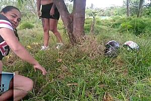 We had a getaway and she ate my pussy nicely