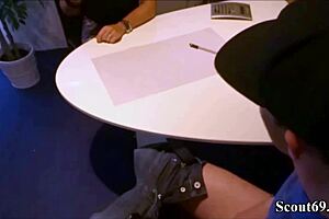 Horny milf boss fucks young apprentice at work?