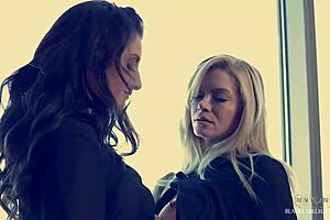 babes getting naughty with scissoring and licking pussies using toys