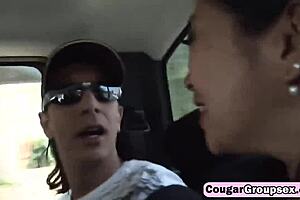 Three Cougars Ride Lucky Stud's Boner