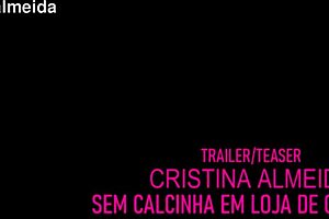 cristina almeida flashes hairy pussy to salesman in shoe store