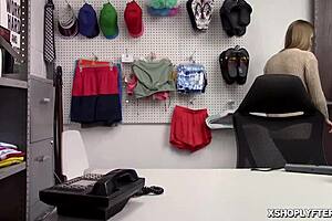 Security Officer Forces Ashley Lane to Gag Deep