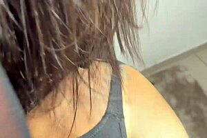 Brazilian milf returns for steamy poolside interracial action on sheer