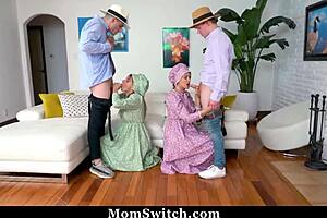 Country Milfs Pristine Edge and Penny Barber Teach Stepsons Raw Fucking - Momswitch