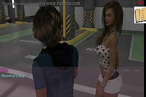 I can’t resist my blonde stepmom’s big assets in this game