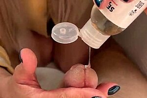 Pretty Blonde Amelie Dubon Gives Close-Up Handjob To Her Friend