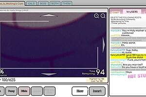 nicole in hentai game masturbates to exposed tits 😍