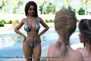 Blonde wife and stepmother in missing game scenes