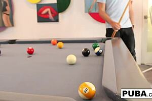 Brooke Brand Plays Sexy Billiards with Van's Balls