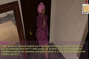 A wife and stepmother engage in intimate activities together.