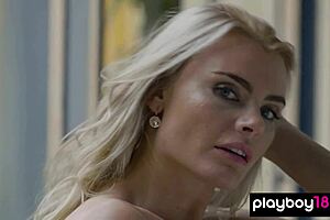 CLASSY BLONDE MILF MIKY MUSE RIPS CLOTHES TO SHOW TRIMMED PUSSY AND NATURAL TITS