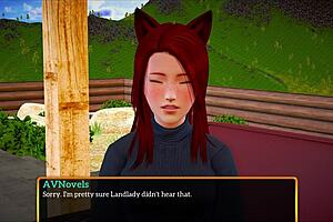 In my new family, the redhead milf has small tits and shaved pussy