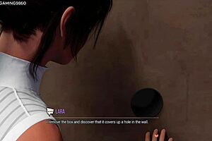 Эй, Lara Croft глубоко сосет огромный BBC в glory hole в 3D хентай! 🍆