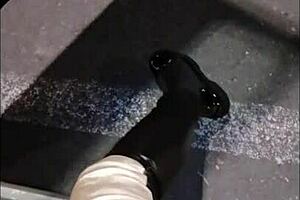 Latex goddess in anime hentai femdom scene