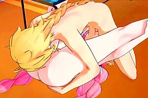 Varesa sneaks into the locker room for some hentai fucking