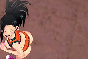 Is this super sexy Momo Yaoyorozu moaning with toys in 3D hentai?