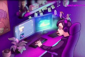 Stepmom discovers stepson's huge erection in cartoon