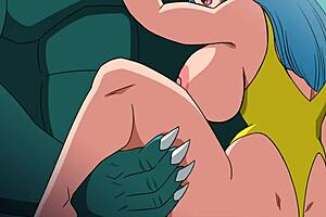 Bulma Adventure 4 - Naked Bulma licks Maron's wet pussy as Garlick Jr pounds her hard