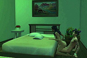 monalisa in pink bra gets seduced and assfucked by aunt in anime cartoon