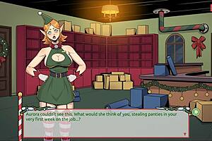 Mrs. Santa Teases With Anal Plug!