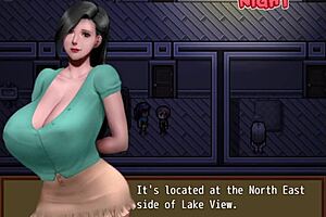 Watching hentai with busty milf