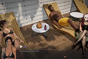 croft adventures ep 18 brings milf action in a bikini, outdoor anime thrills.