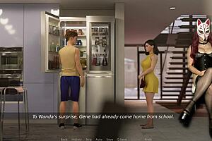 Ms Denvers as sexy gamergirl plays explicit porn game in anime costume with big tits