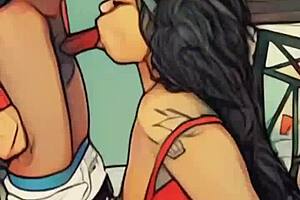 Mommy Aggressively Sucks Stepbro's Big Black Cock