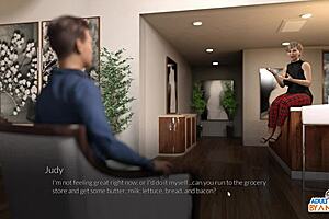 Two Beautiful Milfs Dominate With Huge Tits And Monster Cocks In Outfit Game