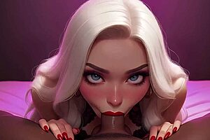 stepmom’s new gig is wild. she’s blowing a huge bbc in ai style!