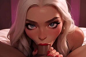 stepmom’s new gig is wild. she’s blowing a huge bbc in ai style!